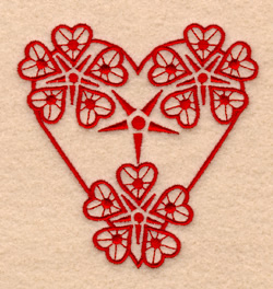 Lace Valentine Hearts #3 Machine Embroidery Design