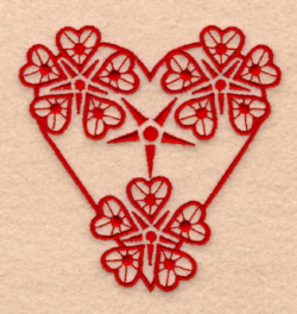 Picture of Lace Valentine Hearts #3 Machine Embroidery Design