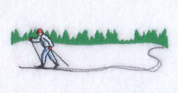 Cross Country Skier Pocket Topper Machine Embroidery Design