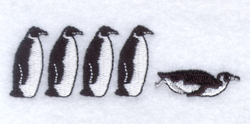 Penguins Pocket Topper Machine Embroidery Design