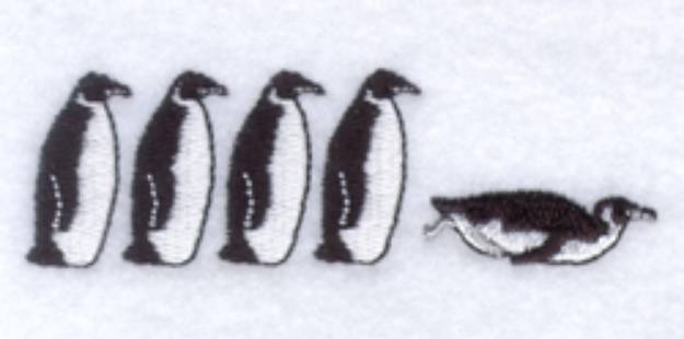 Picture of Penguins Pocket Topper Machine Embroidery Design