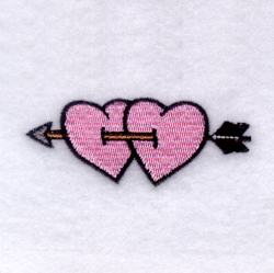 Hearts with Arrow Machine Embroidery Design
