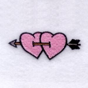 Picture of Hearts with Arrow Machine Embroidery Design