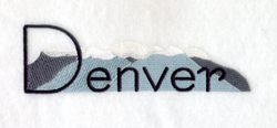 Denver with Snowcapped Mountains Machine Embroidery Design