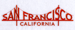 San Francisco in Golden Gate Bridge Machine Embroidery Design