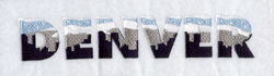 Denver in Snowcapped Mountains with Skyline Machine Embroidery Design