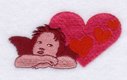 Cupid with Hearts Pocket Topper Machine Embroidery Design