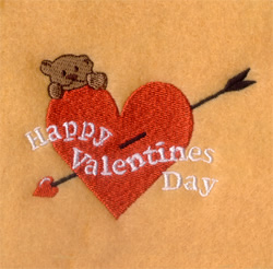Happy Valentines Day Teddy Bear Machine Embroidery Design
