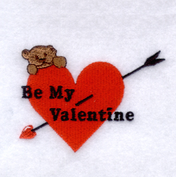 Be My Valentine Teddy Bear Machine Embroidery Design