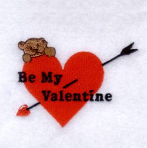 Picture of Be My Valentine Teddy Bear Machine Embroidery Design