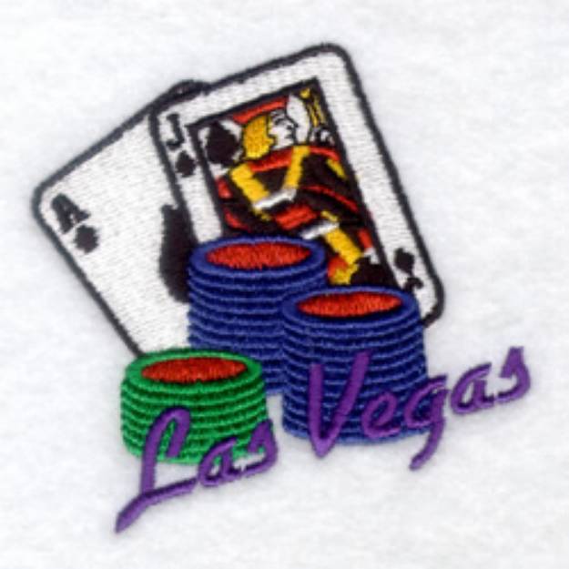 Picture of Las Vegas with BlackJack - Small Machine Embroidery Design