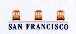 San Francisco with Streetcars - Large Machine Embroidery Design
