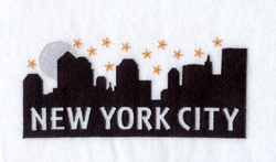 New York City Skyline at Night Machine Embroidery Design