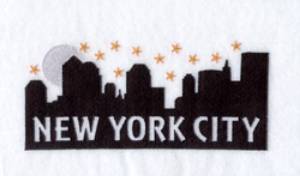 Picture of New York City Skyline at Night Machine Embroidery Design