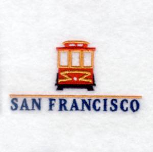Picture of San Francisco with Streetcar - Small Machine Embroidery Design