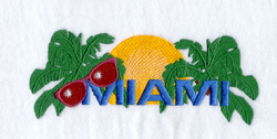 Miami with Sun - Large Machine Embroidery Design