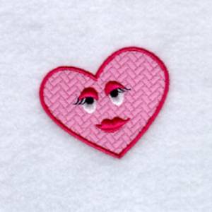 Picture of Shy Heart Face Machine Embroidery Design