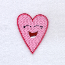 Silly Heart Face Machine Embroidery Design