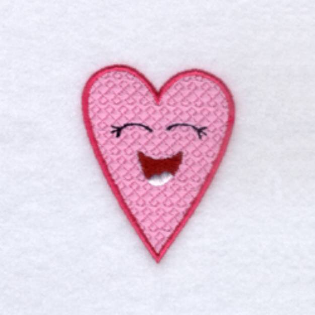 Picture of Silly Heart Face Machine Embroidery Design