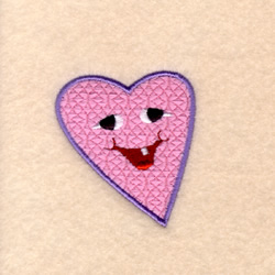 Happy Heart Face Machine Embroidery Design