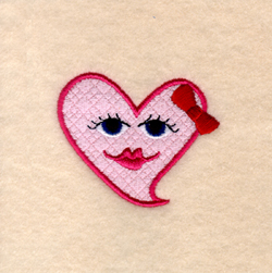 Sweet Heart Face Machine Embroidery Design