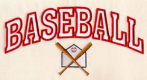 Picture of Baseball 1 Color Applique Machine Embroidery Design