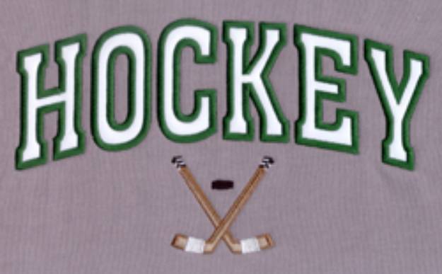 Picture of Hockey 1 Color Applique Machine Embroidery Design