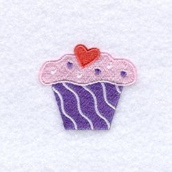 Sweetheart Cupcake Machine Embroidery Design