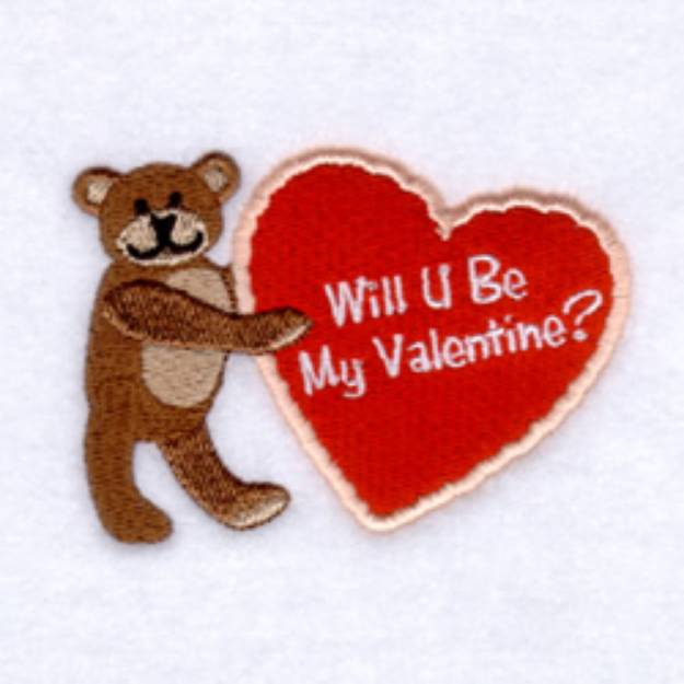 Picture of Will U Be My Valentine? Machine Embroidery Design