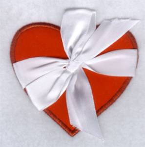 Picture of Applique Heart with Ribbon Machine Embroidery Design