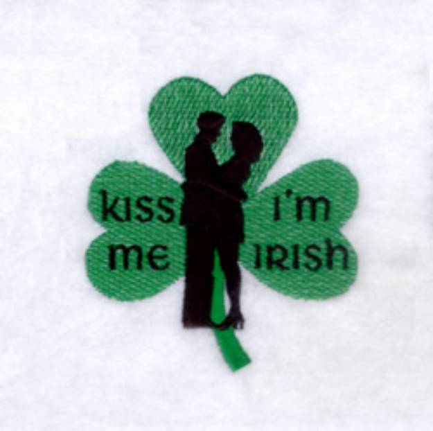 Picture of Kiss Me Im Irish Clover Machine Embroidery Design