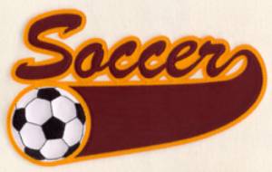 Picture of Soccer 3 Color Applique Machine Embroidery Design