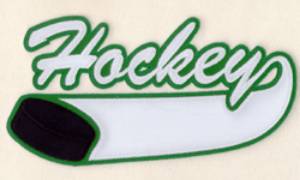 Picture of Hockey 3 Color Applique Machine Embroidery Design