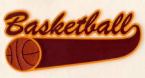 Picture of Basketball 3 Color Applique Machine Embroidery Design