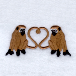 Monkeys in Love Machine Embroidery Design