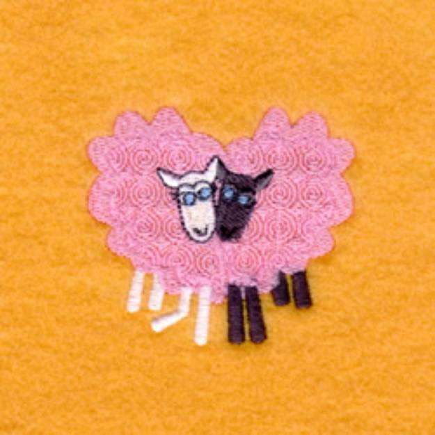 Picture of Sheep in Love Machine Embroidery Design