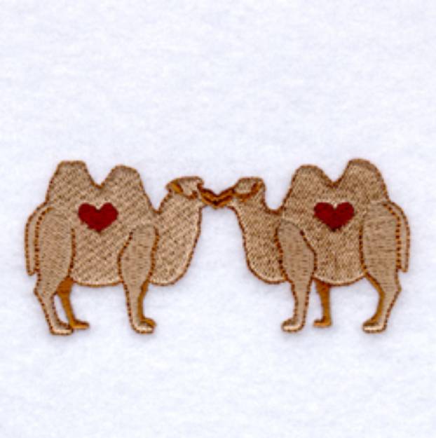 Picture of Camels in Love Machine Embroidery Design