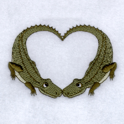 Alligators in Love Machine Embroidery Design