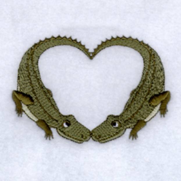 Picture of Alligators in Love Machine Embroidery Design