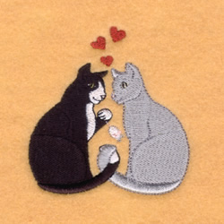 Cats in Love Machine Embroidery Design