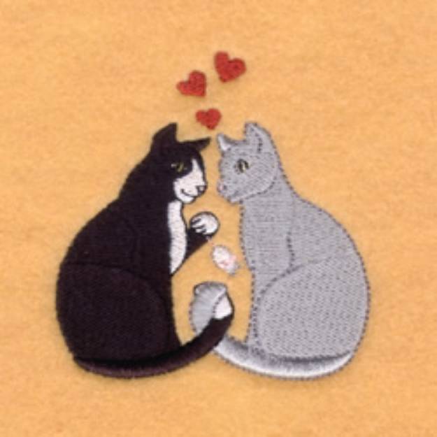 Picture of Cats in Love Machine Embroidery Design