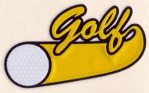 Picture of Golf 3 Color Applique Machine Embroidery Design