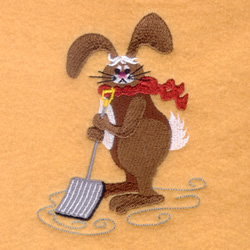 Snow Bunny Shoveling Machine Embroidery Design
