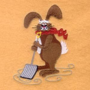 Picture of Snow Bunny Shoveling Machine Embroidery Design