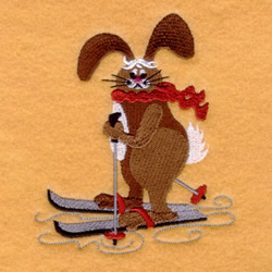 Snow Bunny Skiing Machine Embroidery Design