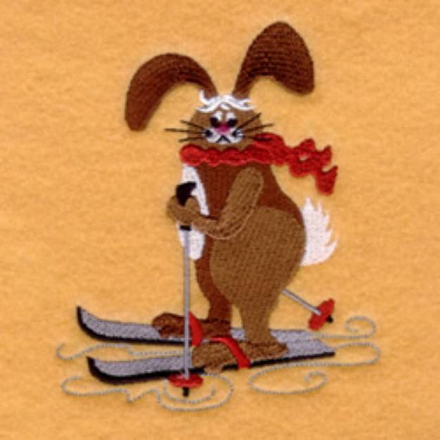 Picture of Snow Bunny Skiing Machine Embroidery Design