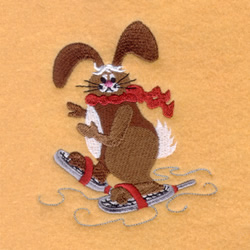 Snow Bunny Snowshoeing Machine Embroidery Design