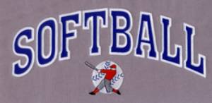 Picture of Softball 1 Color Applique Machine Embroidery Design