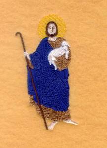 Picture of Jesus Holding Lamb Machine Embroidery Design