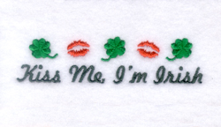 Kiss Me Im Irish Pocket Topper Machine Embroidery Design